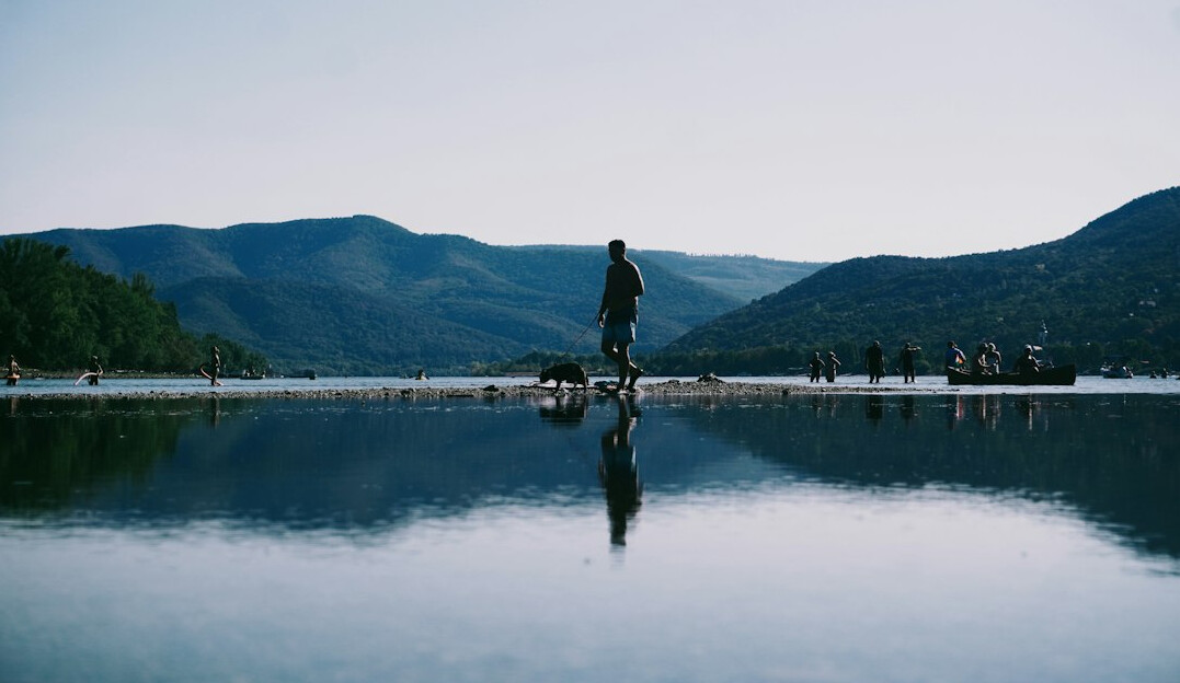 person reflecting in nature