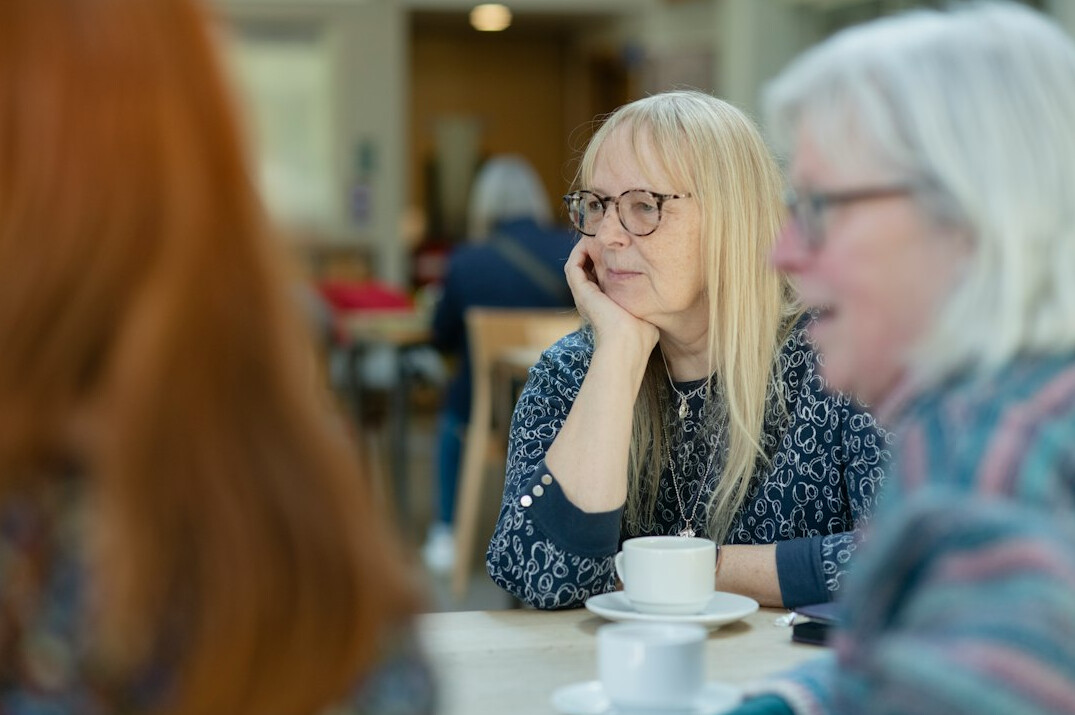 woman listening attentively in conversation